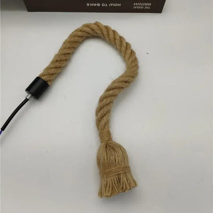 Industrial hemp rope pendant light for living room home decor