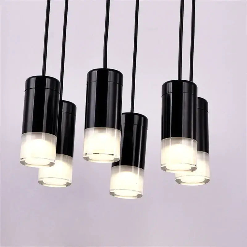 Industrial iron art black geometric pendant light dining room