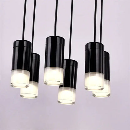 Industrial iron art black geometric pendant light dining room