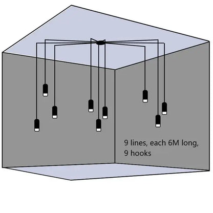 Industrial iron art black geometric pendant light dining room