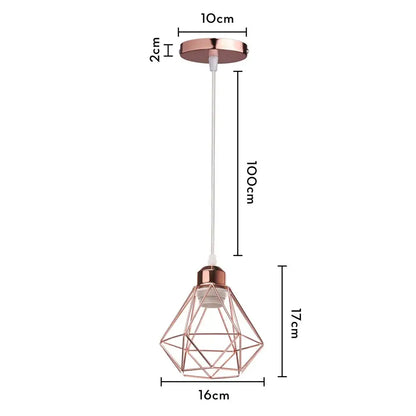 Industrial iron cage pyramid pendant lamp for kitchen dining room