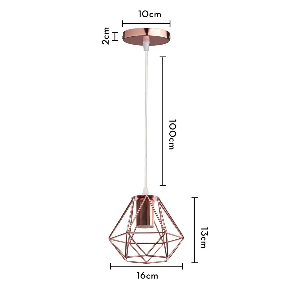 Industrial iron cage pyramid pendant lamp for kitchen dining room