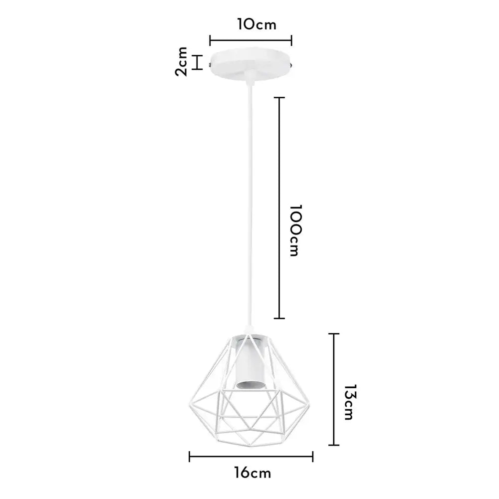 Industrial iron cage pyramid pendant lamp for kitchen dining room