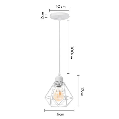 Industrial iron cage pyramid pendant lamp for kitchen dining room