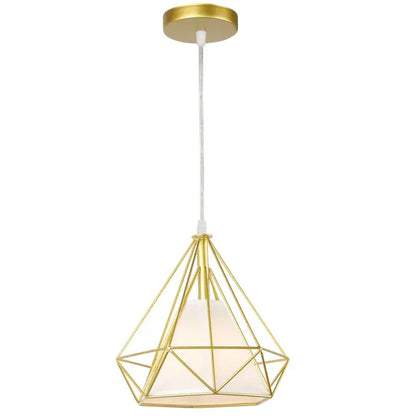 Industrial iron cage pyramid pendant lamp for kitchen dining room