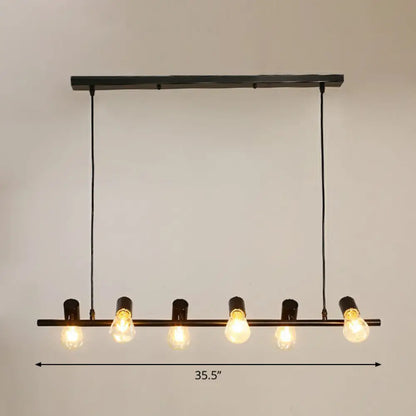 DecorBites™ Industrial Iron Ceiling Light: Black Naked Bulb Pendant Spotlight for Dining Room Island