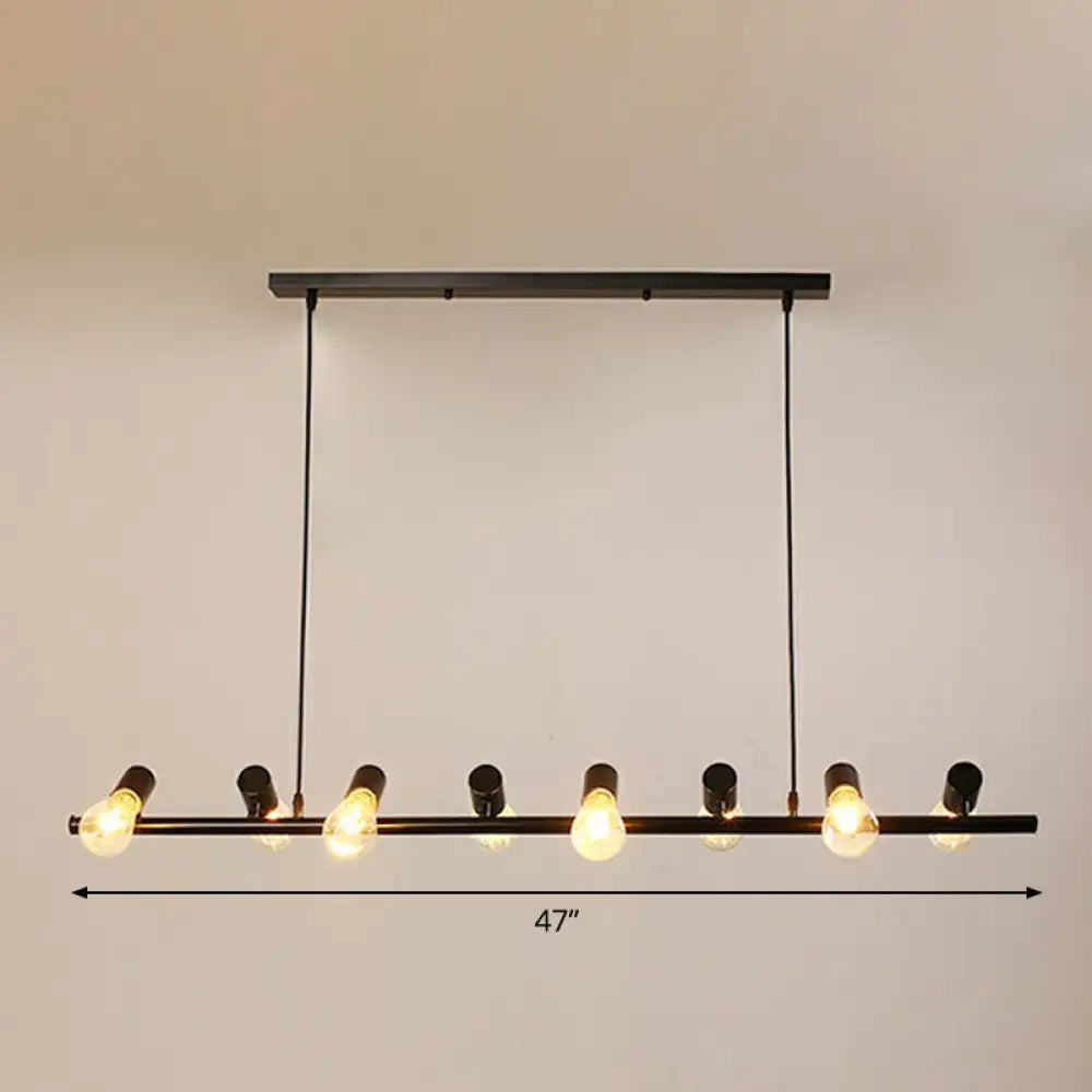 DecorBites™ Industrial Iron Ceiling Light: Black Naked Bulb Pendant Spotlight for Dining Room Island