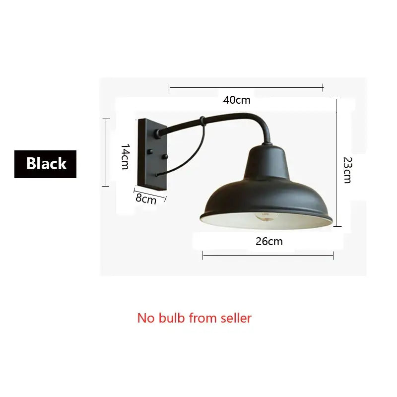 Industrial iron outdoor garden wall lamp for porch or patio