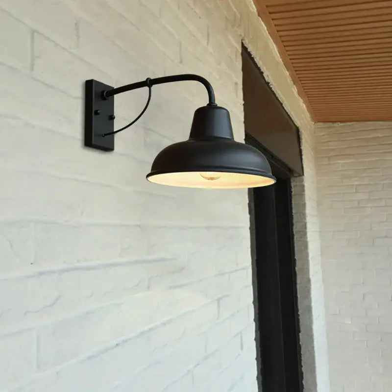 Industrial iron outdoor garden wall lamp for porch or patio