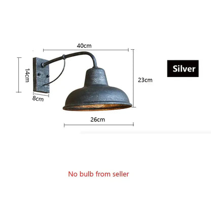 Industrial iron outdoor garden wall lamp for porch or patio