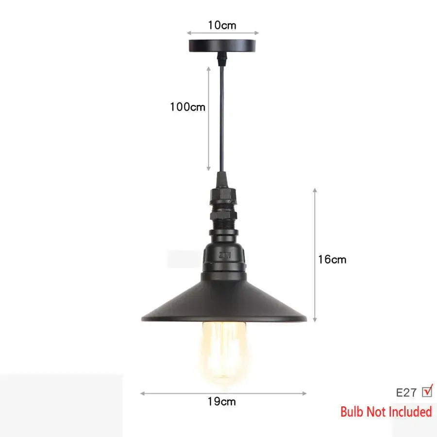 Industrial iron pipe pendant light kitchen black & brass with valve