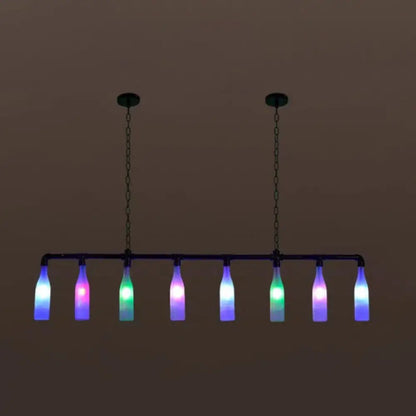 DecorBites™ Industrial Iron Pipe Wine Bottle Pendant Light - Multi-Color Island Lamps