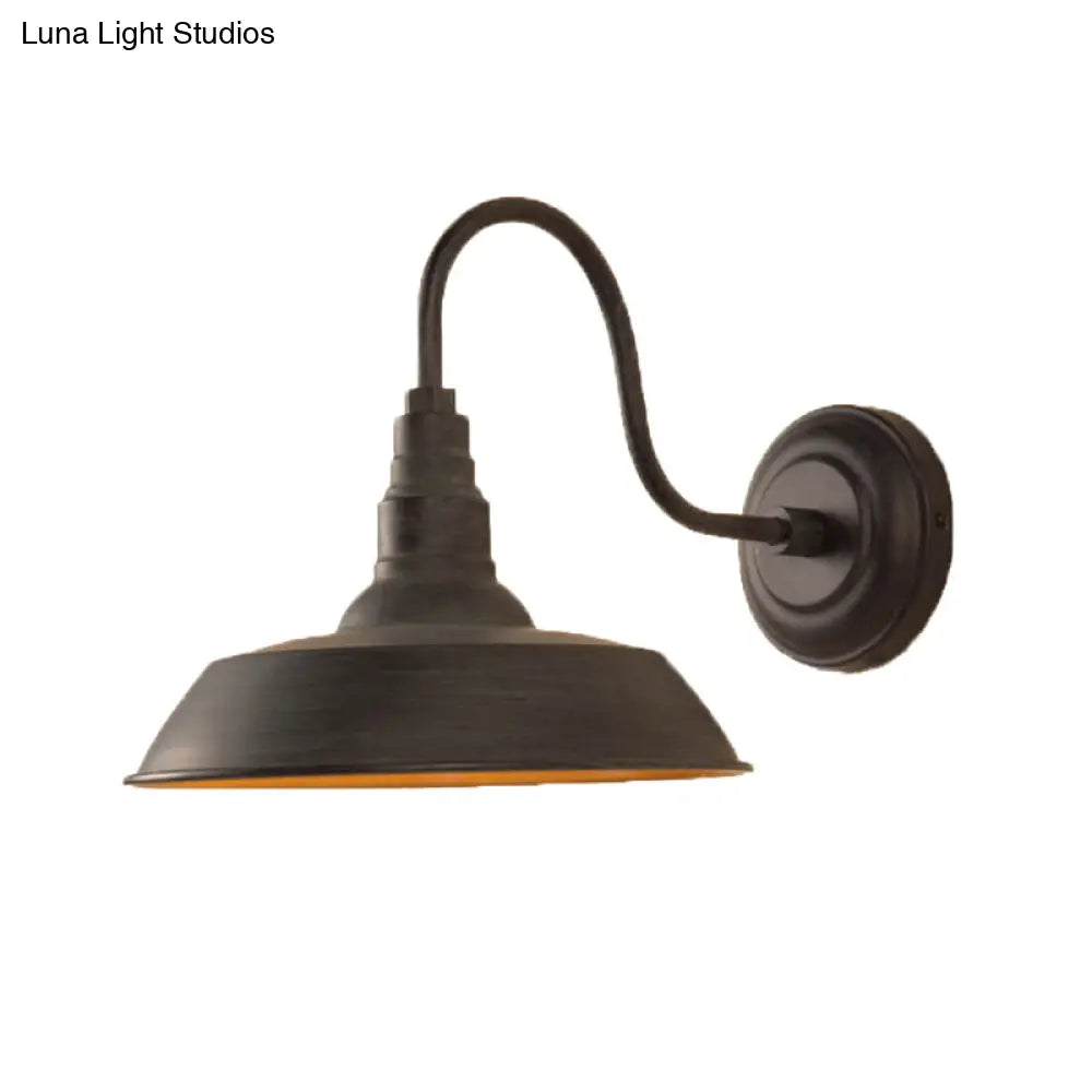 DecorBites™ Industrial Iron Wall Light Fixture - Single-Bulb Wall Mount Lighting, Pot Lid Design