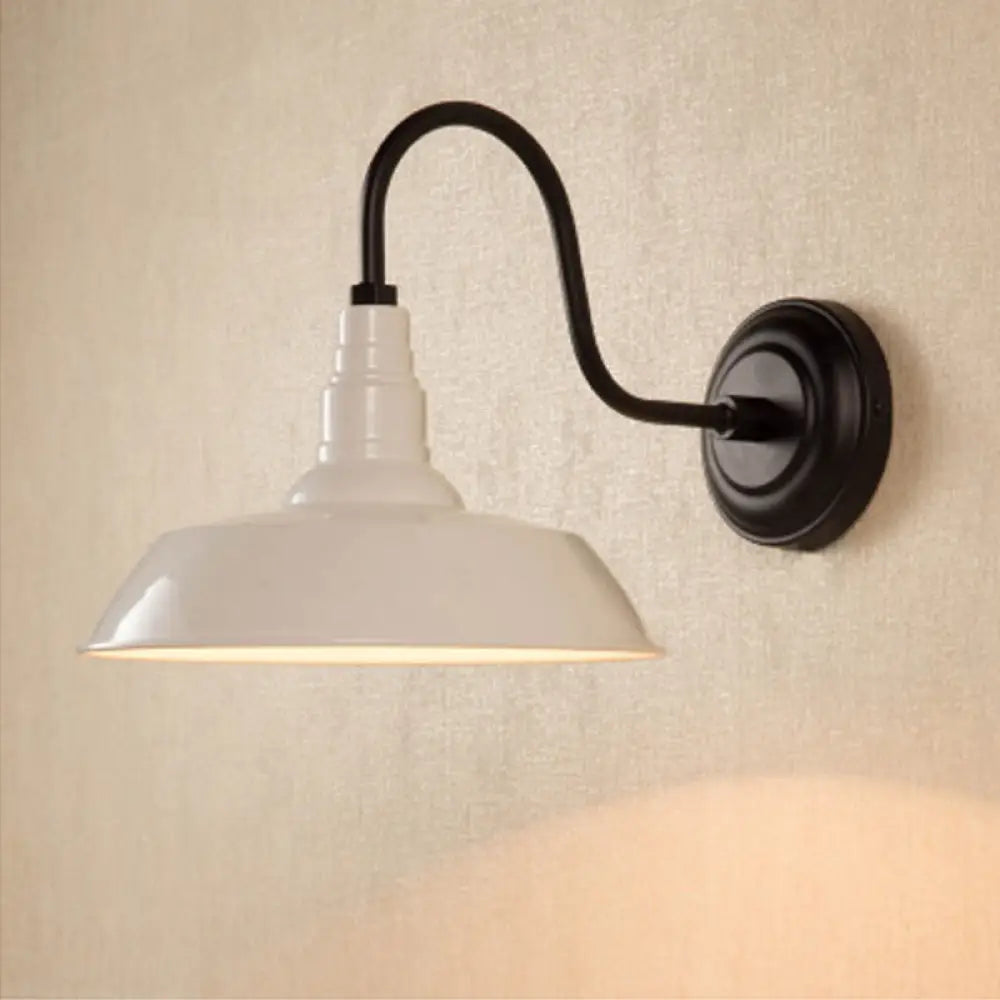 DecorBites™ Industrial Iron Wall Light Fixture - Single-Bulb Wall Mount Lighting, Pot Lid Design
