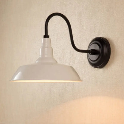 DecorBites™ Industrial Iron Wall Light Fixture - Single-Bulb Wall Mount Lighting, Pot Lid Design