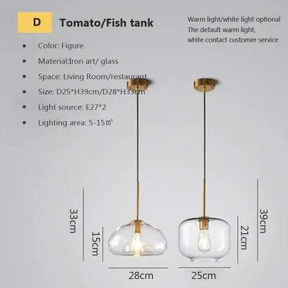 Industrial loft glass pendant light brass trio for dining room