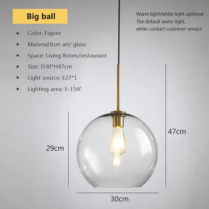 Industrial loft glass pendant light brass trio for dining room