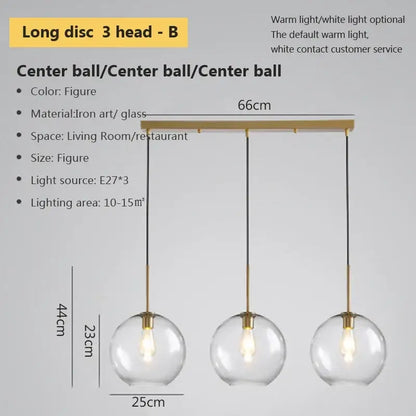 Industrial loft glass pendant light brass trio for dining room