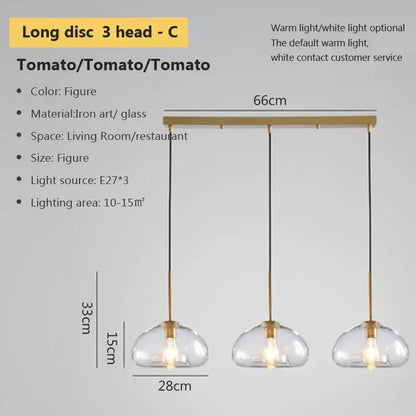 Industrial loft glass pendant light brass trio for dining room