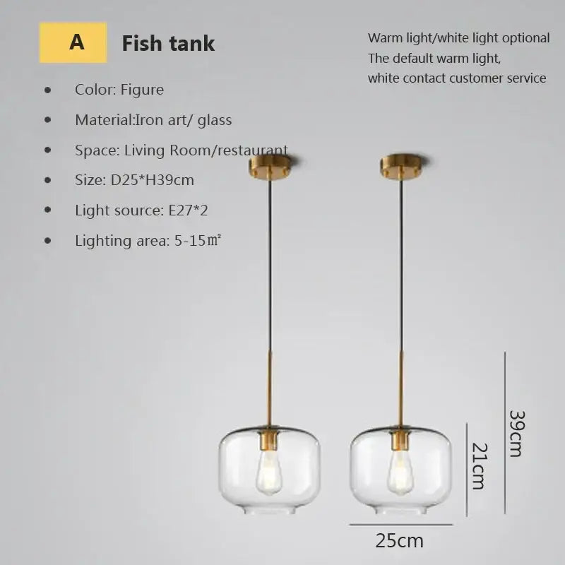 Industrial loft glass pendant light brass trio for dining room