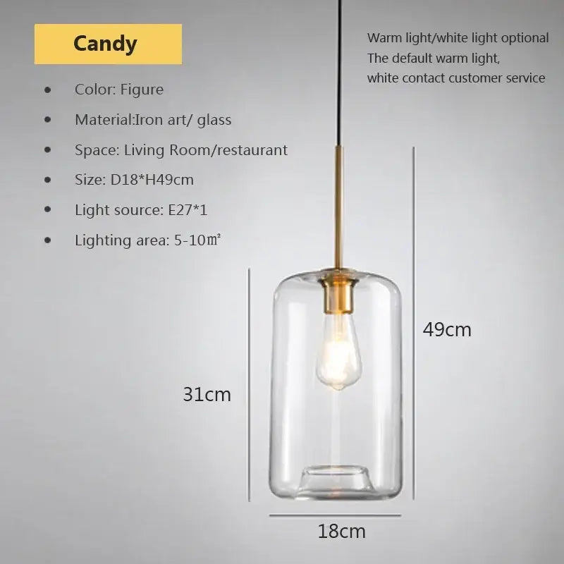 Industrial loft glass pendant light brass trio for dining room