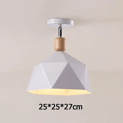 Industrial loft green and wood pendant light kitchen ceiling lamp