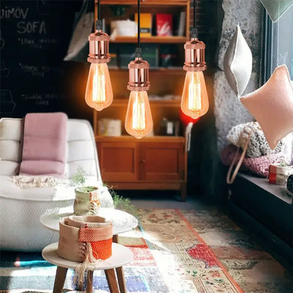 Industrial loft led black and brass pendant light kitchen dining room