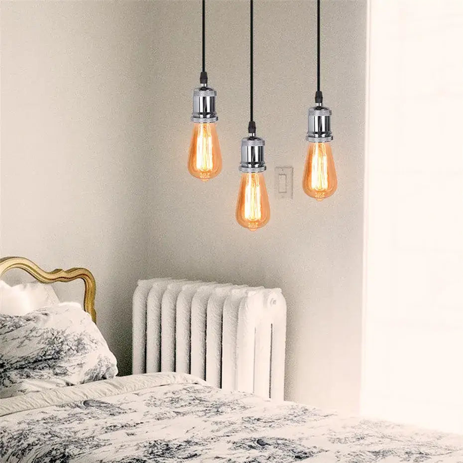 Industrial loft led black and brass pendant light kitchen dining room