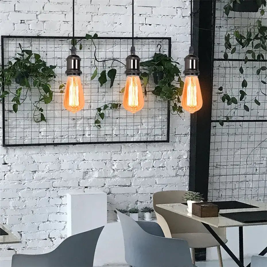 Industrial loft led black and brass pendant light kitchen dining room