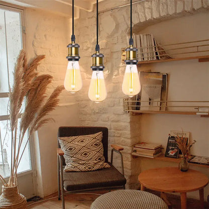 Industrial loft led black and brass pendant light kitchen dining room