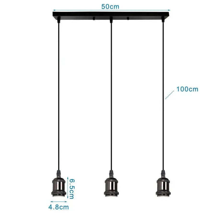 Industrial loft led black and brass pendant light kitchen dining room