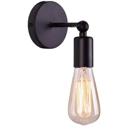 Industrial loft led cage wall light sconce bedroom brass glass lamp