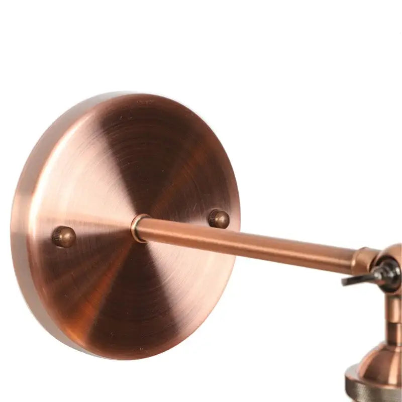 Industrial loft led copper wall light with glass shade bedroom