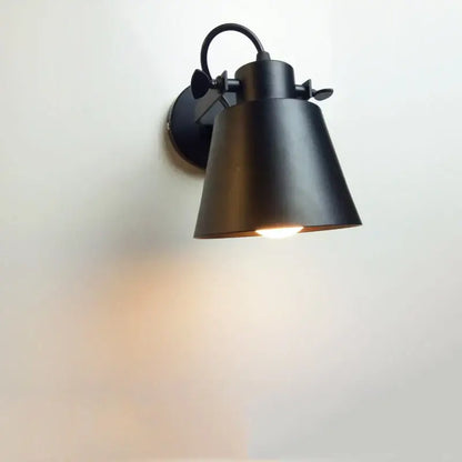 Industrial matte black adjustable edison wall light bedroom sconce