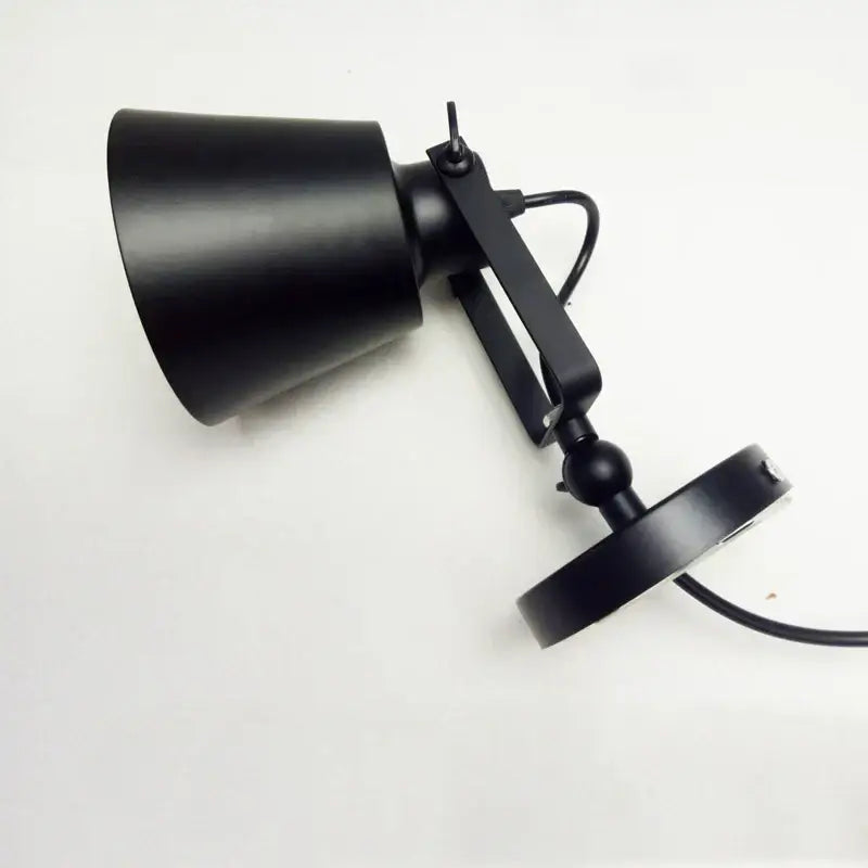 Industrial matte black adjustable edison wall light bedroom sconce
