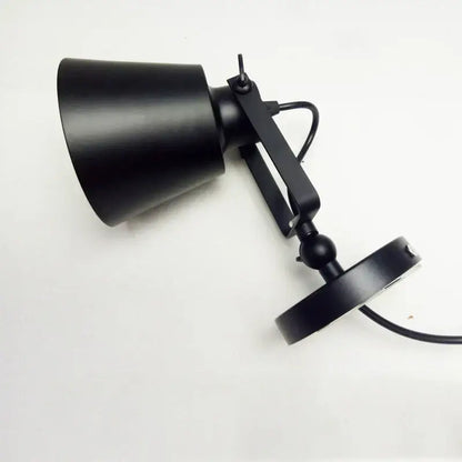 Industrial matte black adjustable edison wall light bedroom sconce