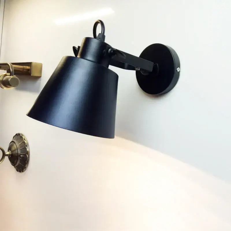 Industrial matte black adjustable edison wall light bedroom sconce