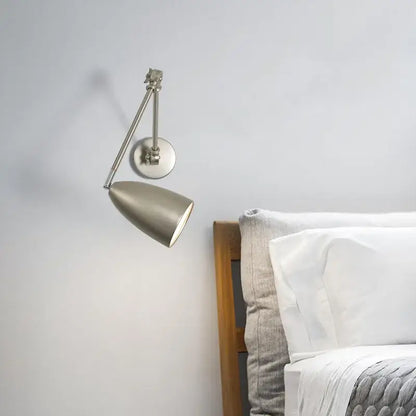 Industrial matte black adjustable swing long arm wall lamp bedroom