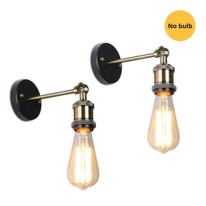 Industrial matte black & brass wall sconce – living room lighting