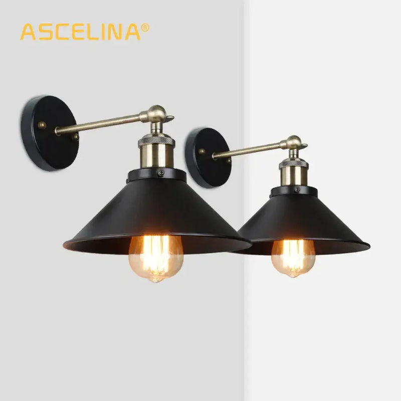 Industrial matte black & brass wall sconce – living room lighting