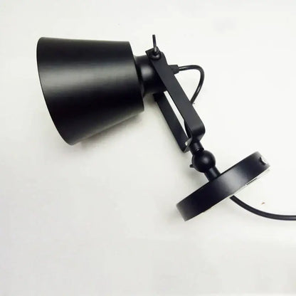 Industrial matte black iron loft edison wall light bedroom sconce