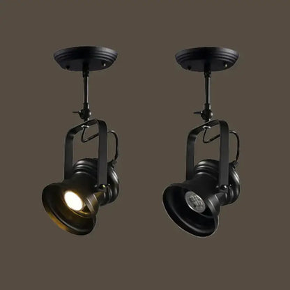 Industrial matte black retro dome pendant chandelier dining room