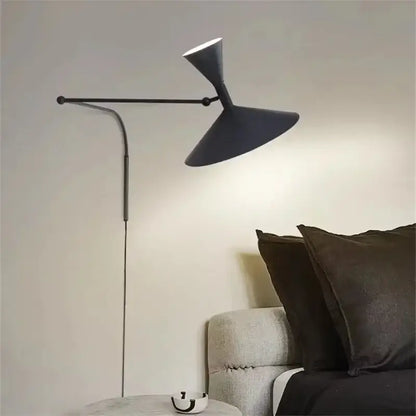Industrial matte black rotatable wall sconce lamp bedroom