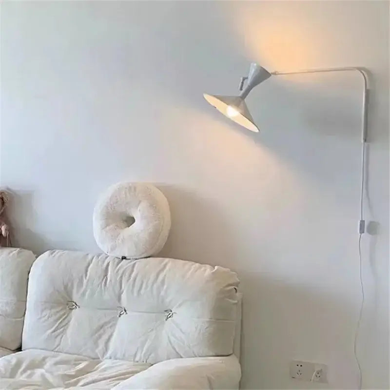 Industrial matte black rotatable wall sconce lamp bedroom