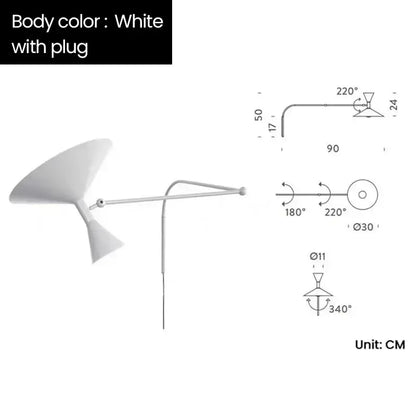 Industrial matte black rotatable wall sconce lamp bedroom