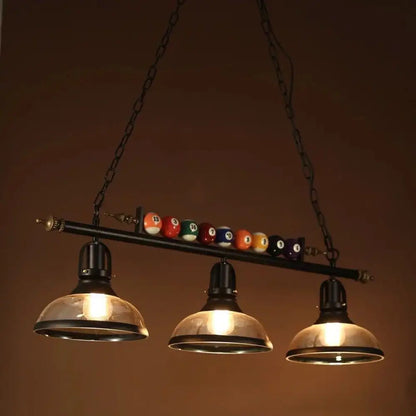 DecorBites™ Industrial Metal Billiards Island Light for Restaurants with Bowl Shade