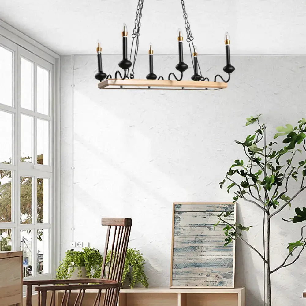 Industrial metal black & gold island pendant – kitchen chandelier