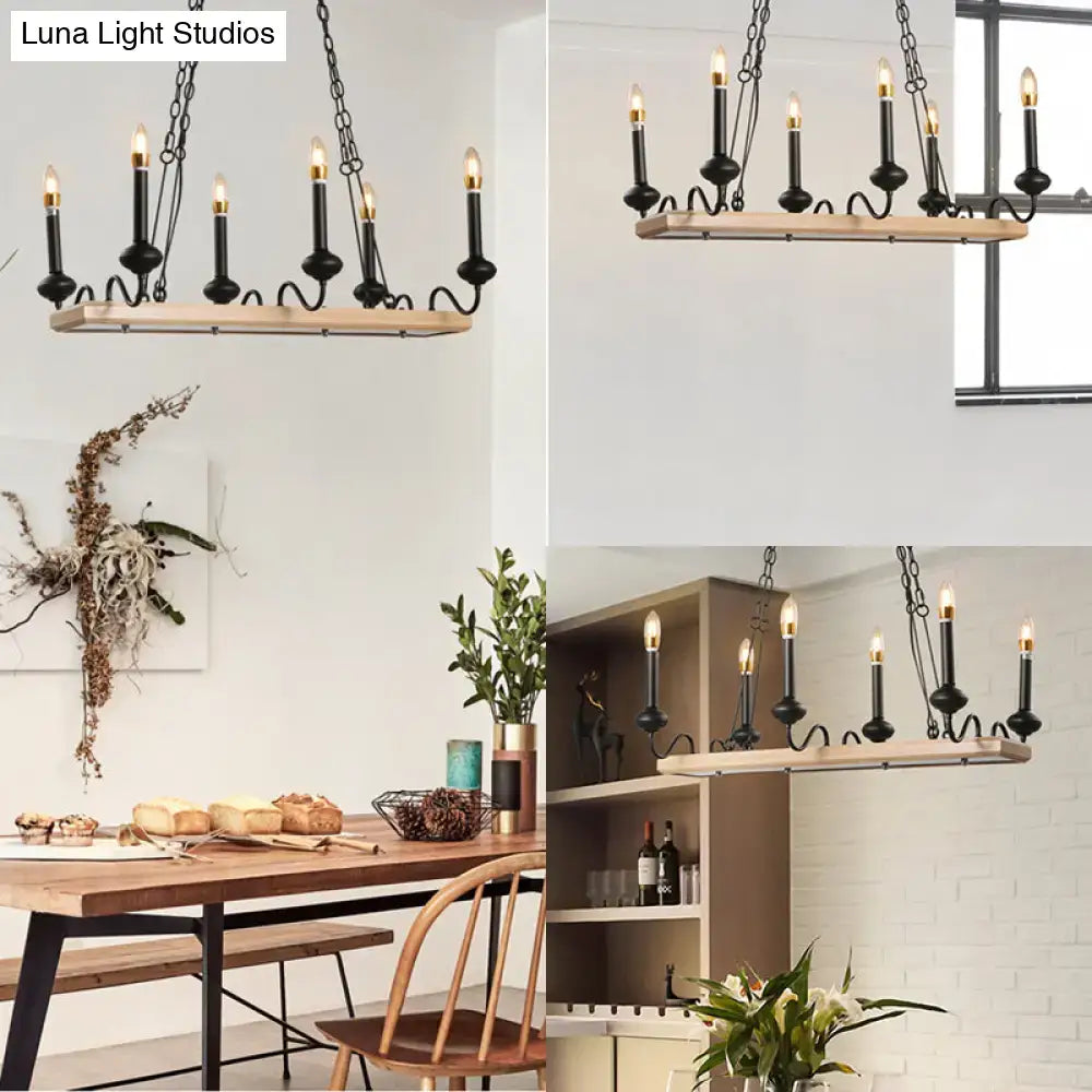 Industrial metal black & gold island pendant – kitchen chandelier
