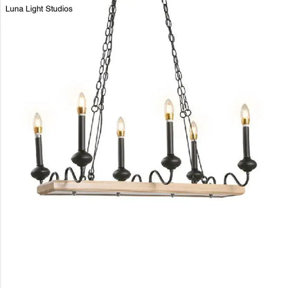 Industrial metal black & gold island pendant – kitchen chandelier