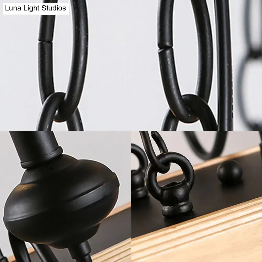 Industrial metal black & gold island pendant – kitchen chandelier